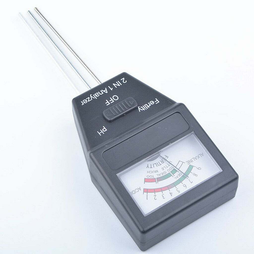2 In 1 Soil PH Meter Fertile Tester Soil Test Kit for Gardening Farming Test