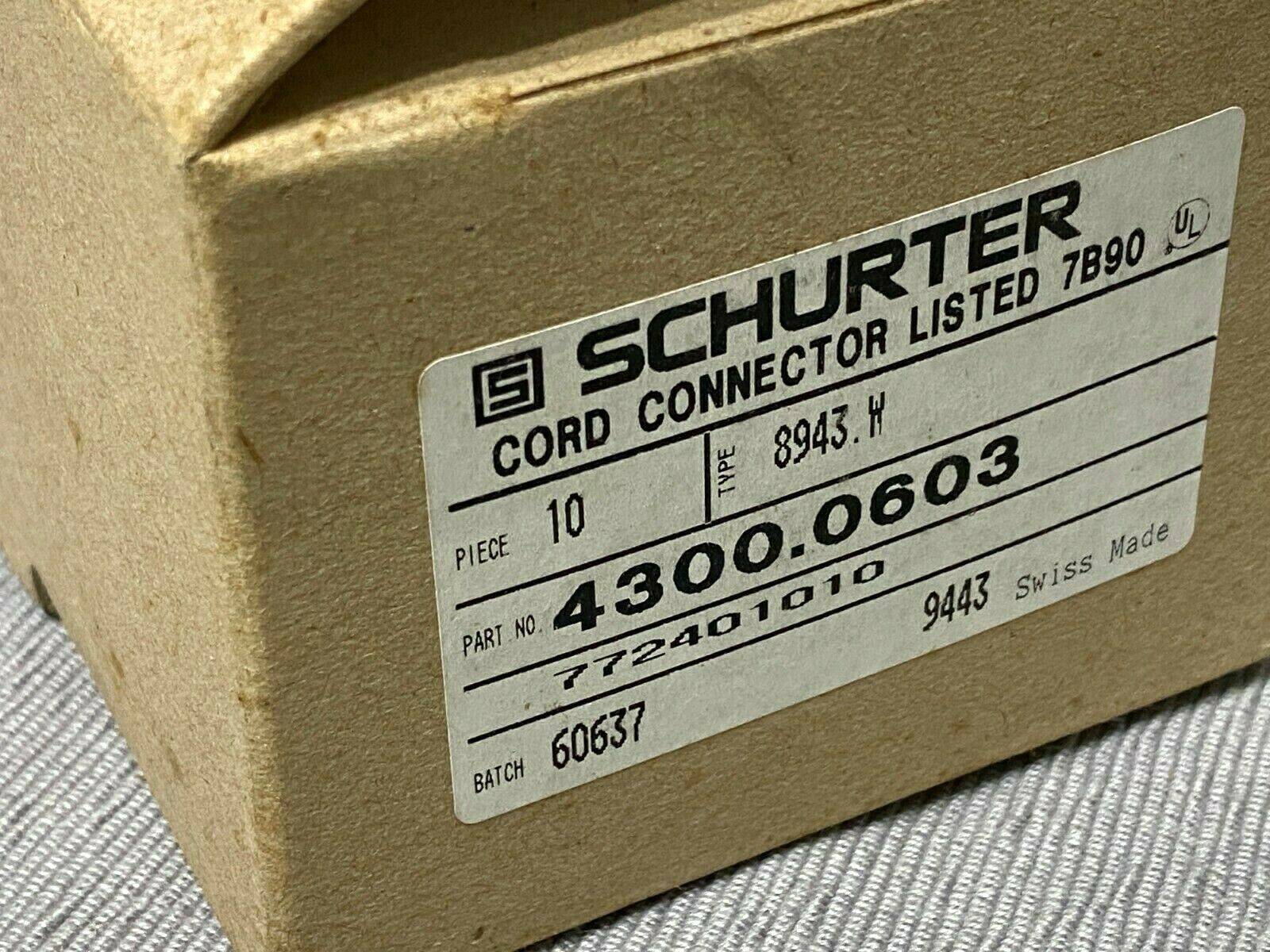 1pcs - SCHURTER 4300.0603 IEC 15A 250Vac rewireable Cable Connector Swiss Made