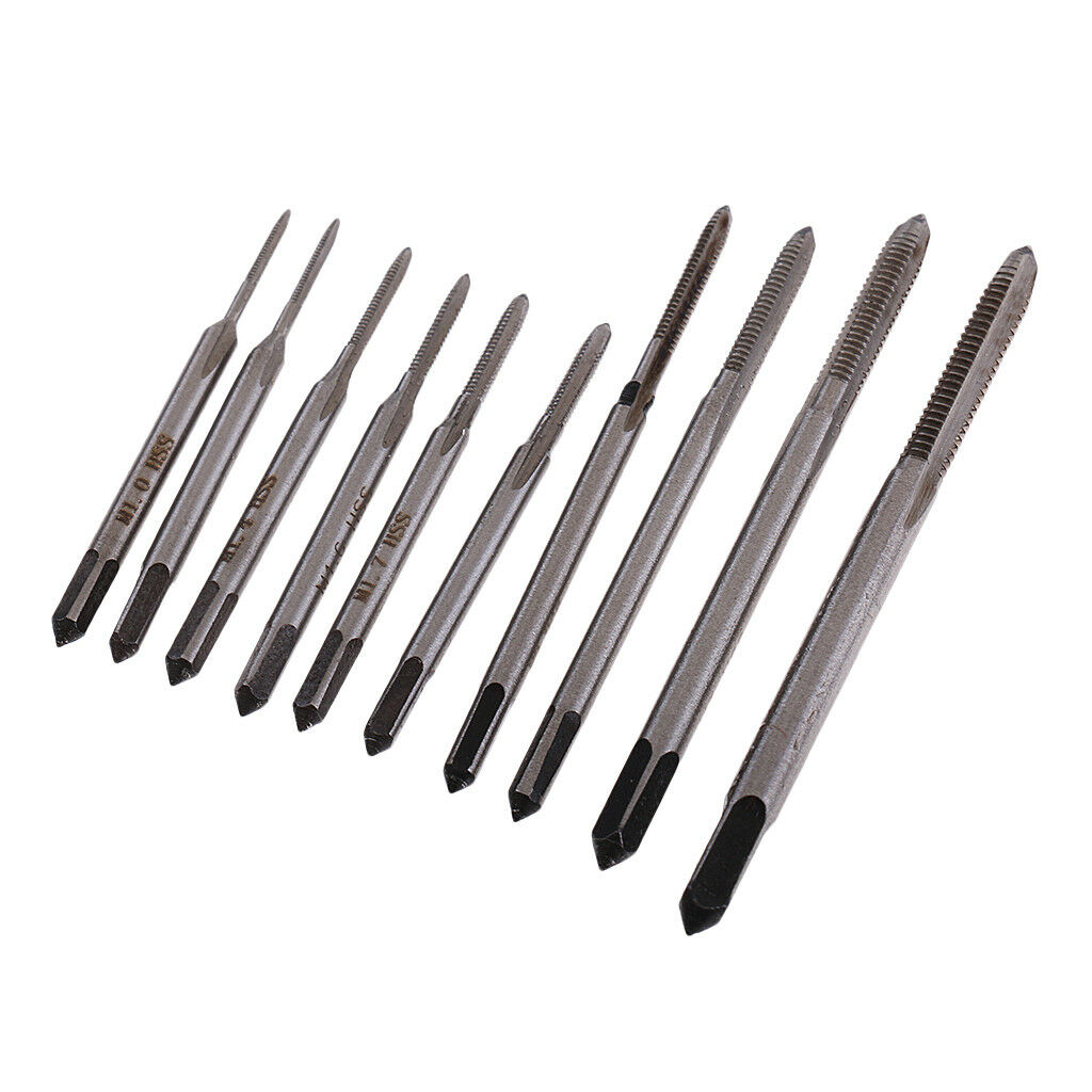 10Pcs/Set M1-M3.5 Hand Screw Thread Plug Taps Set Alloy Steel Tap Drill Bits