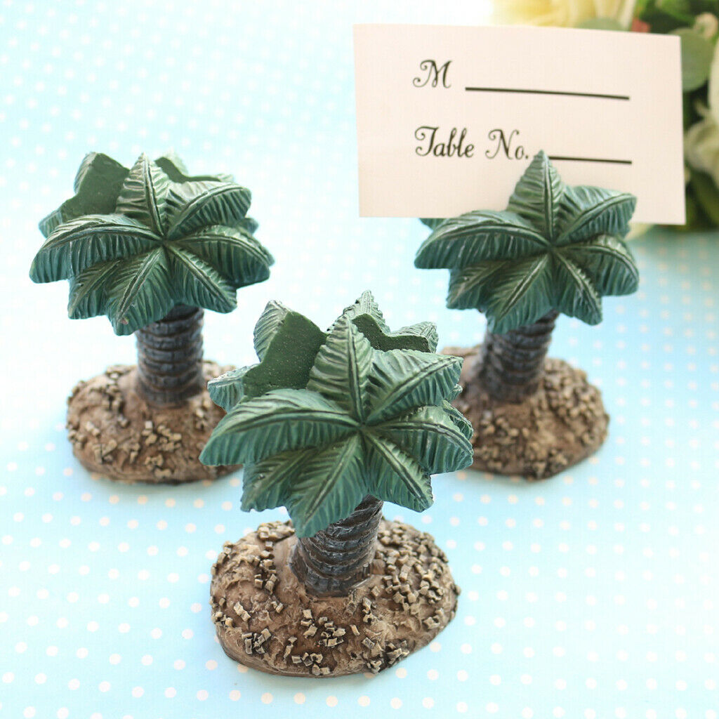 Hawaiian Tropic Palm Style Table Place Card Holder Mini Picture Photo Clip