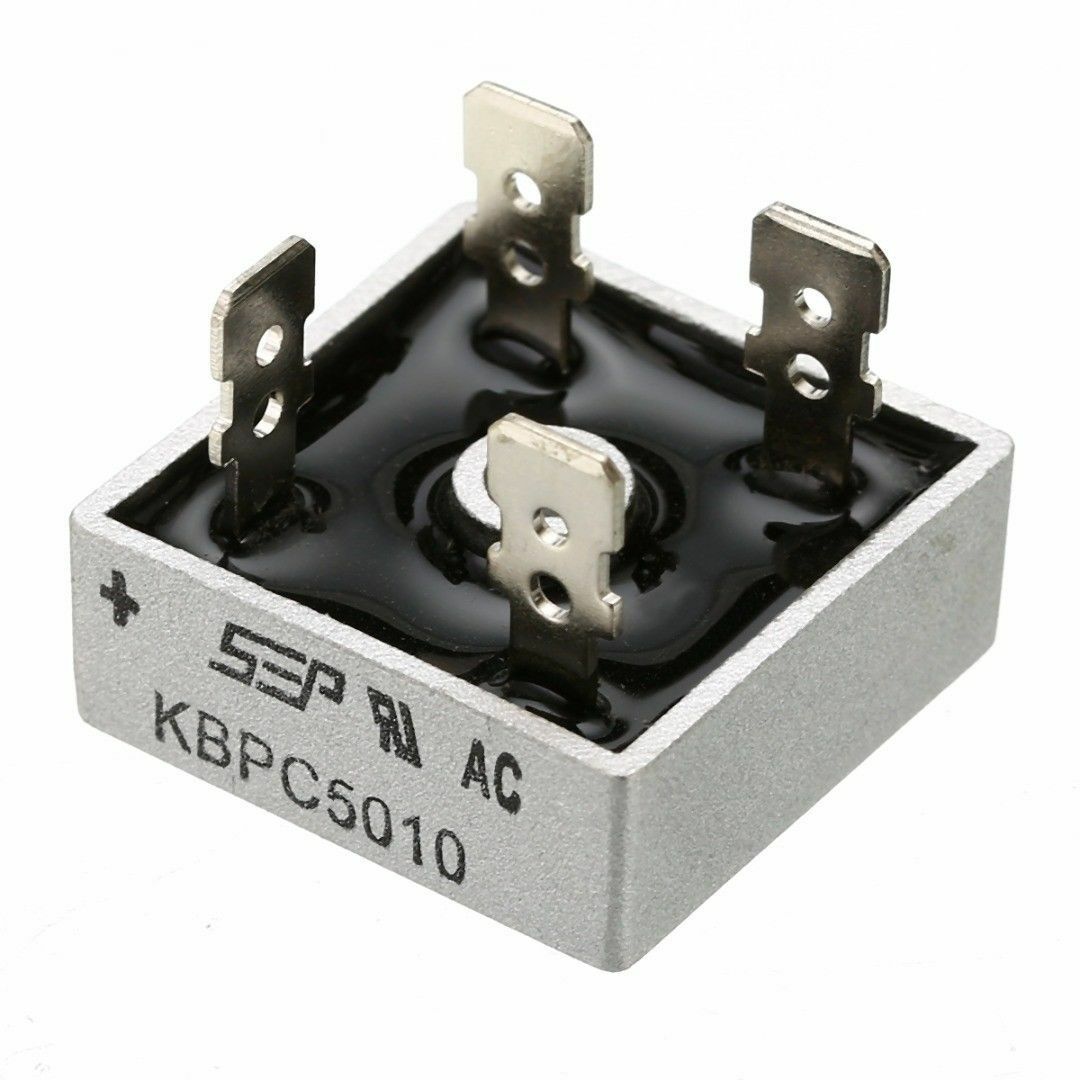 1x KBPC5010 1000V 50A Metal Case 4 Pin Single Phase Diode Bridge Rectifier