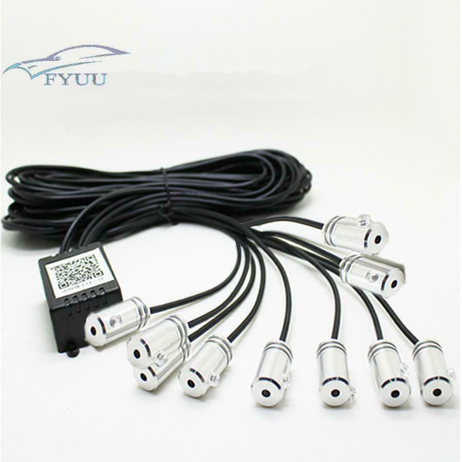 12V 10in1 RGB LED W/ 10M Car Decor Neon EL Fiber Strip Atmosphere Light Optical