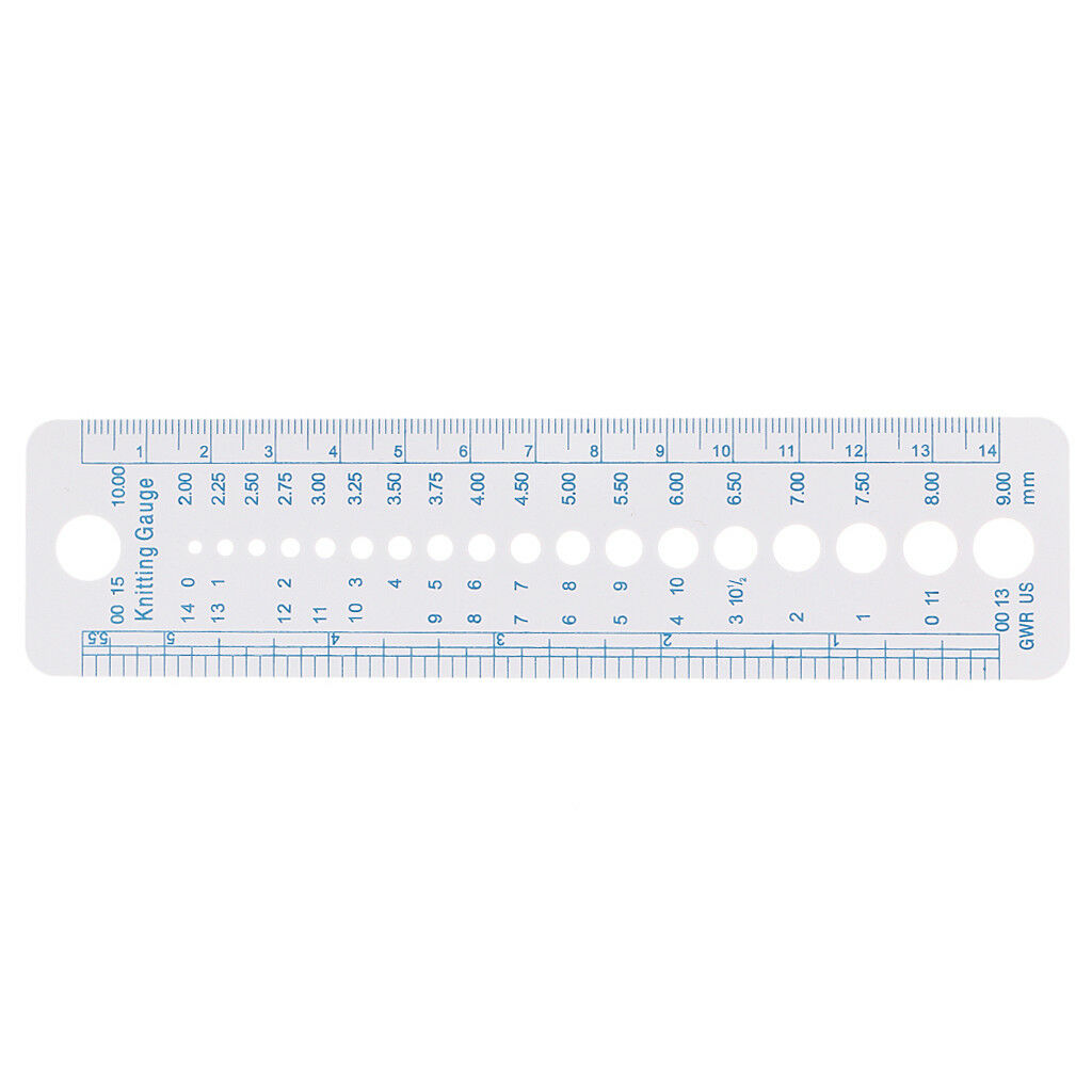 1pc Plastic Knitting Needle Gauge Inch cm Ruler Tool Sewing Accessories Tool