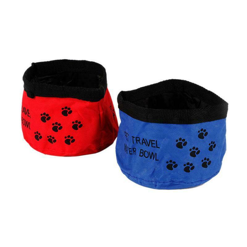 Collapsible Pet Dog Cat Foldable Travel Camping Food Water Feeder Bowl Dish New