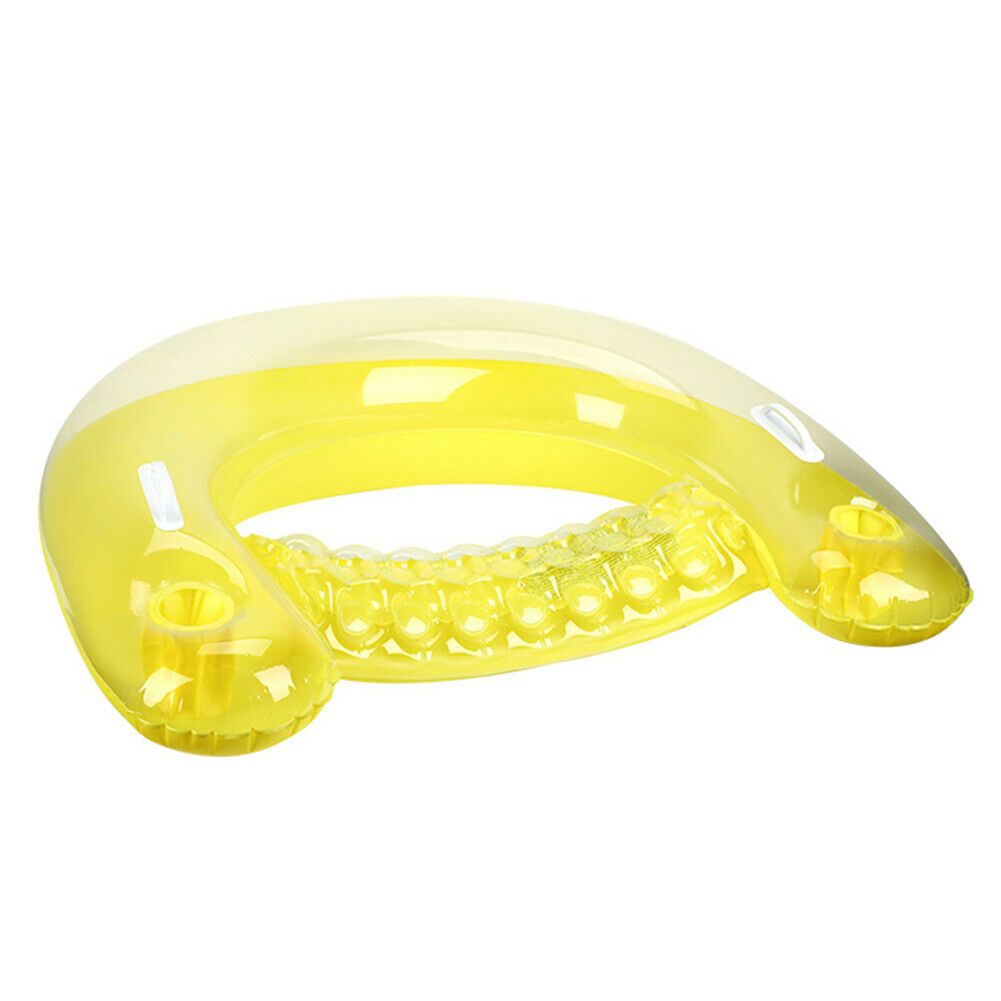 Inflatable Pool Seat with Cup Holder Swimming Pool PVC Floating Hammock Beach @