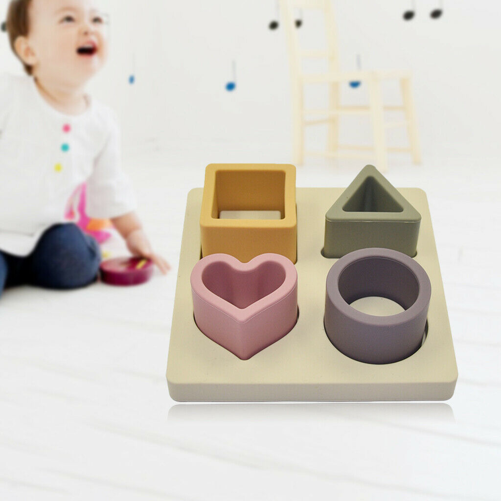 Baby Soft Nesting Sorting Silicone Puzzle Learning Toys Early Education