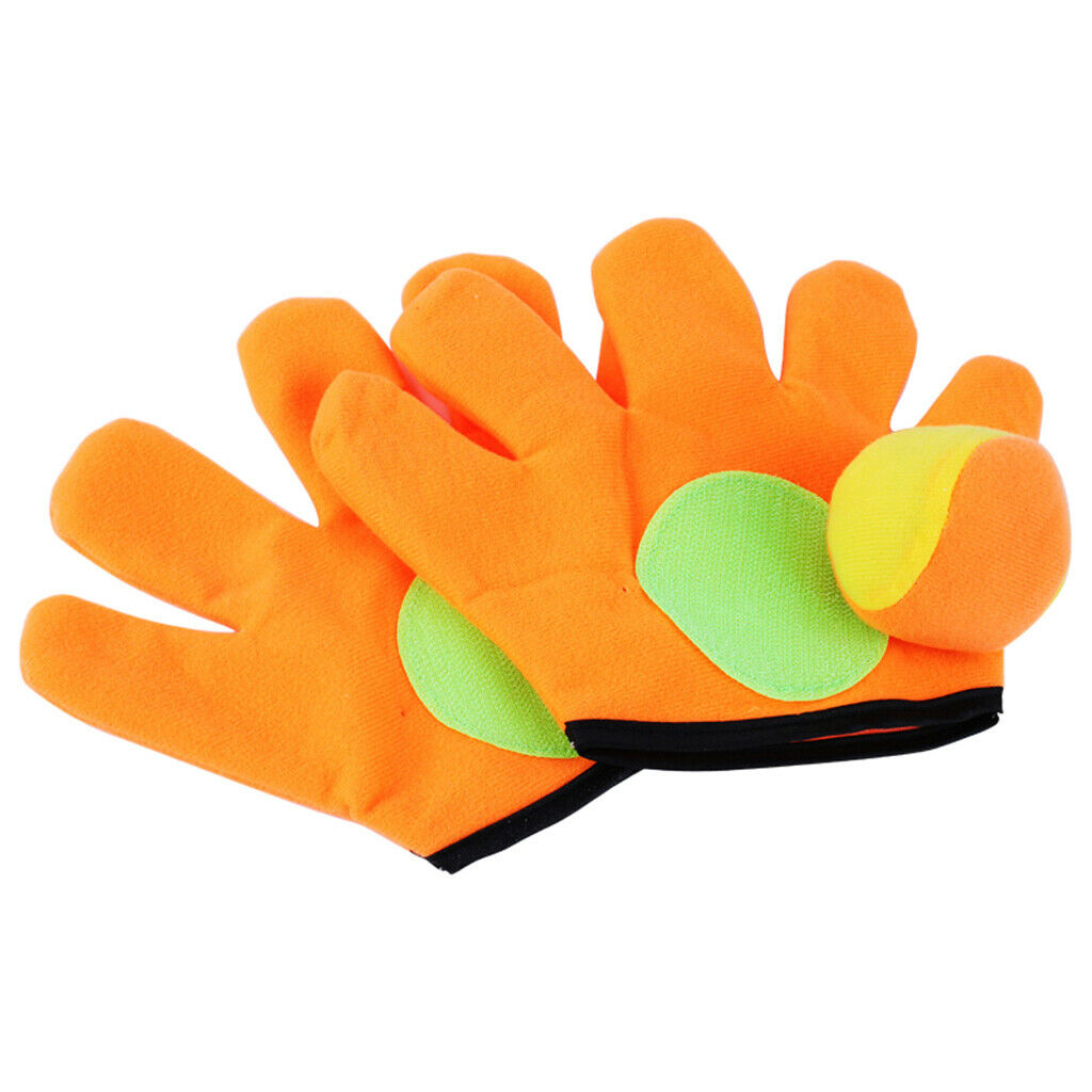 Fun Sticky Ball Sucker Gloves Self-Stick Disc Paddles Beach Game Outdoor S