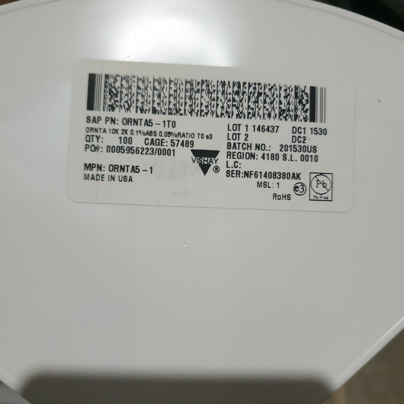 10PCS ORNTA5-1T0 Res Thin Film NET 10K Ohm/2K Ohm 0.1% 2/5W ±25ppm/°C VOLT/D