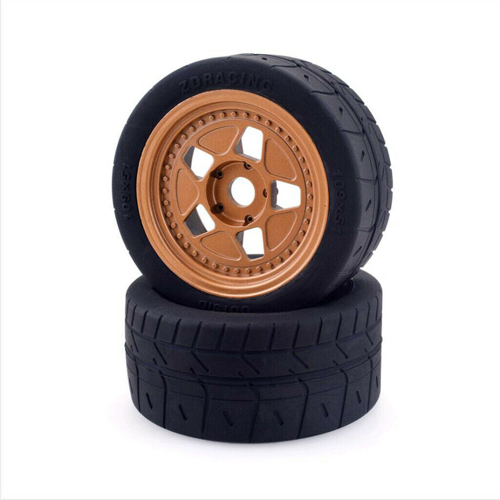 2 Pack of RC Car Rubber Tires for ARRMA ZD Racing 1:7 RC Drift Car Parts