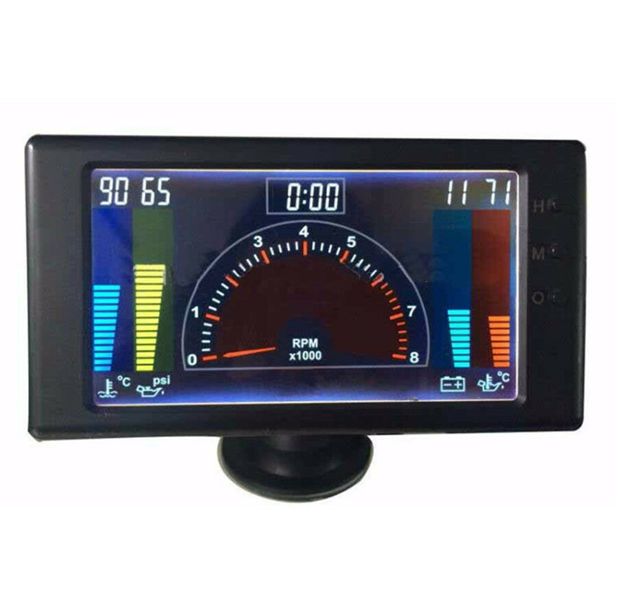 6in1 Multi-function Car Tachometer/RPM/Volt/Clock/Water/Oil Temp,Oil Press Gauge