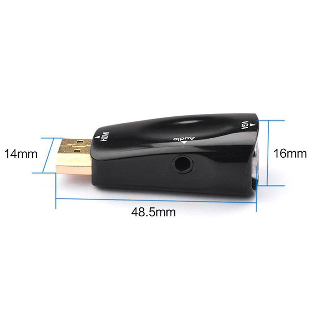 HDMI TO VGA Adapter/Converter Male to Female Audio for PC Laptop HDTV DVD!
