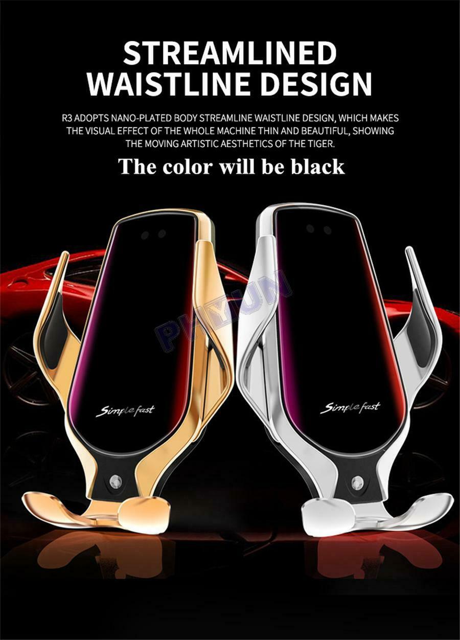 10W Car Wireless Charger Phone Holder Automatic Clamping Infrared Induction