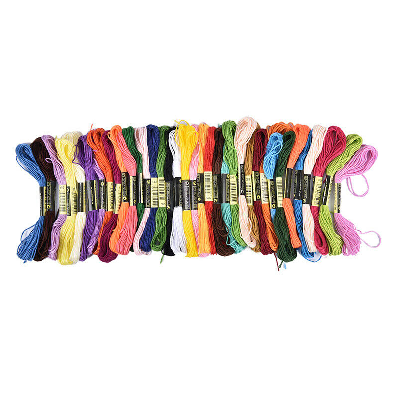 36Pcs Multicolor Cross Stitch Threads Cotton Skeins Embroidery DIY Sewing.l8