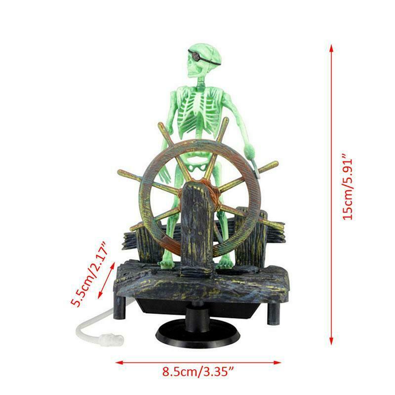 Action-Aquarium Ornament Skeleton Pirate Captain Fish Tank Decoration Landscape