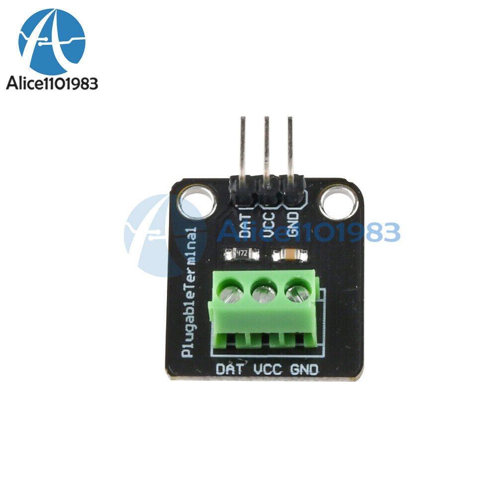 DS18B20 Temperature Sensor Probe Waterproof Plugable Terminal Adapter Module Kit