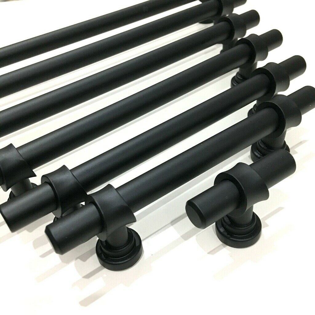 Black Metal Kitchen Cupboard Door Cabinet T Bar Handle Pull Knob 146mm