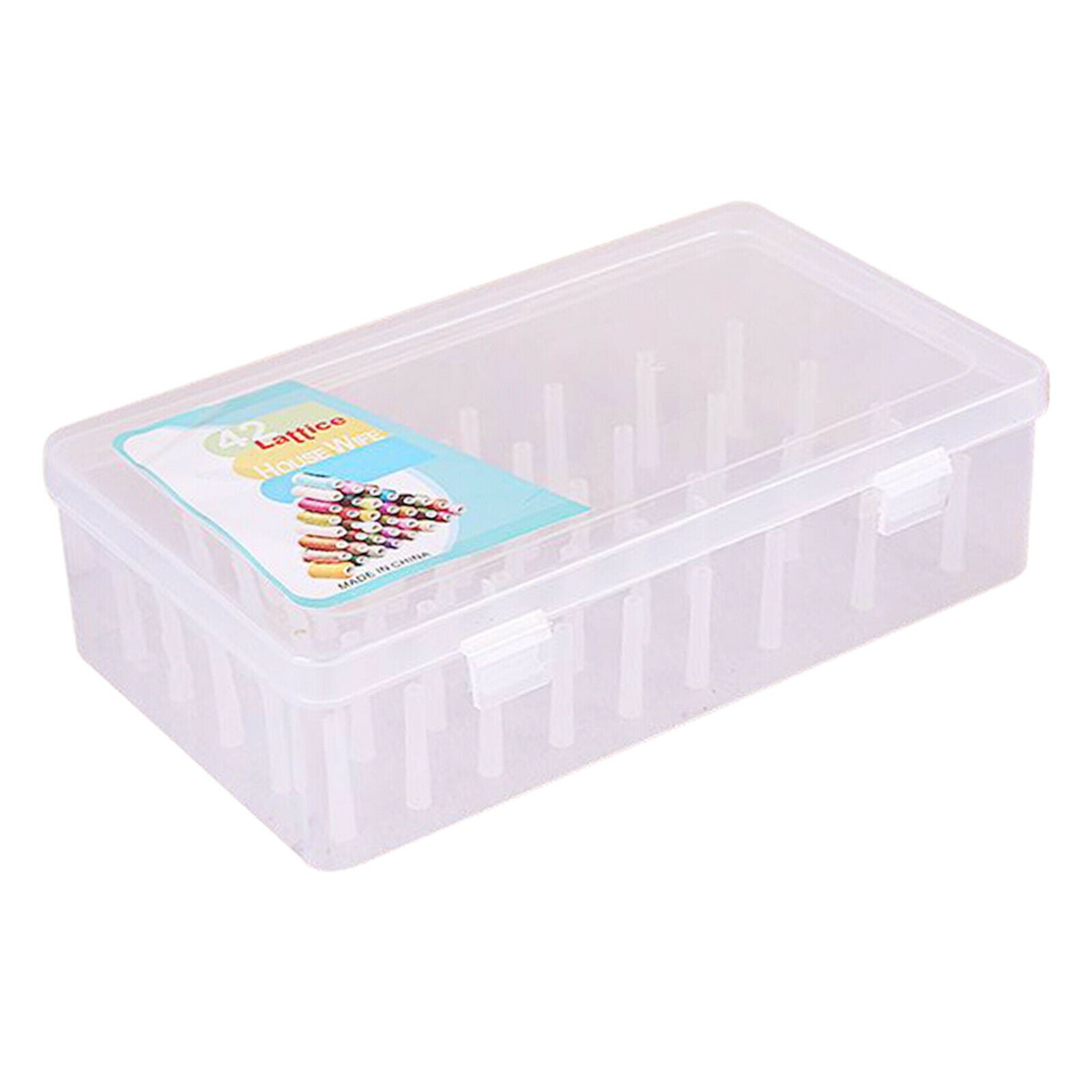 Portable Empty Case Holder Box Container 42 Spools Pole for Sew Threads Storager