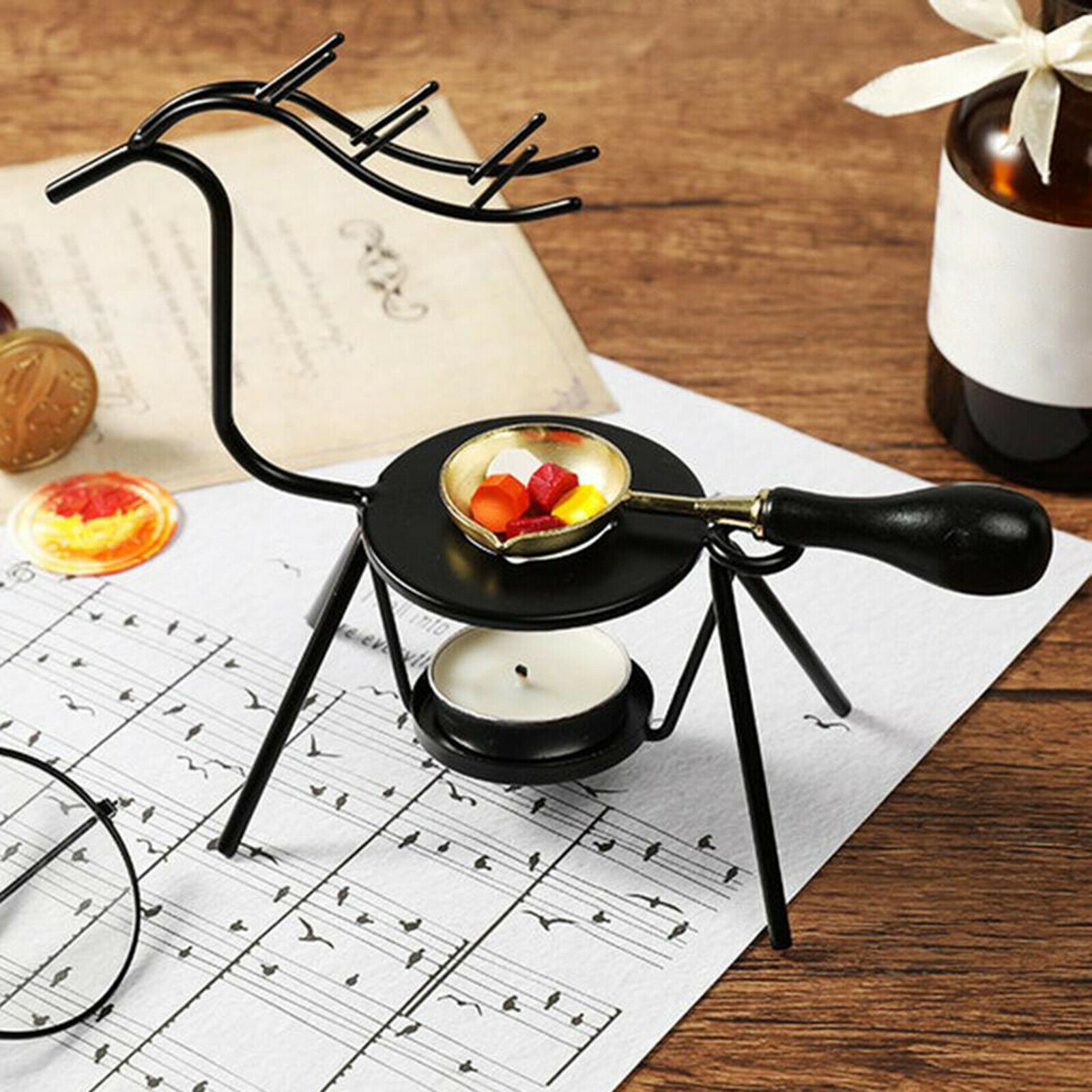 Portable Deer Shape Sealing Wax Warmer Tea Candle Melting Furnace Stove
