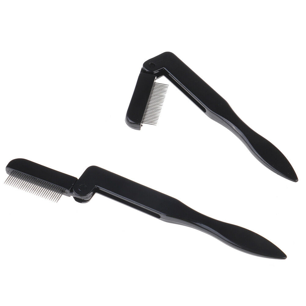 Foldable eyelash comb metal eyebrow brush tool mascara separator lash cur.l8