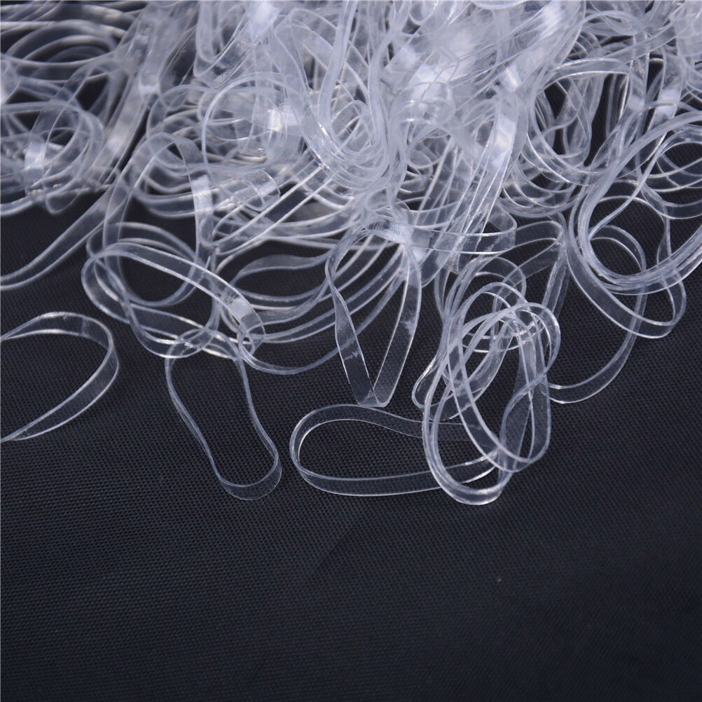 500pcs Clear Ponytail Holder Elastic Rubber Band Hair Ties Ropes Ring.l8
