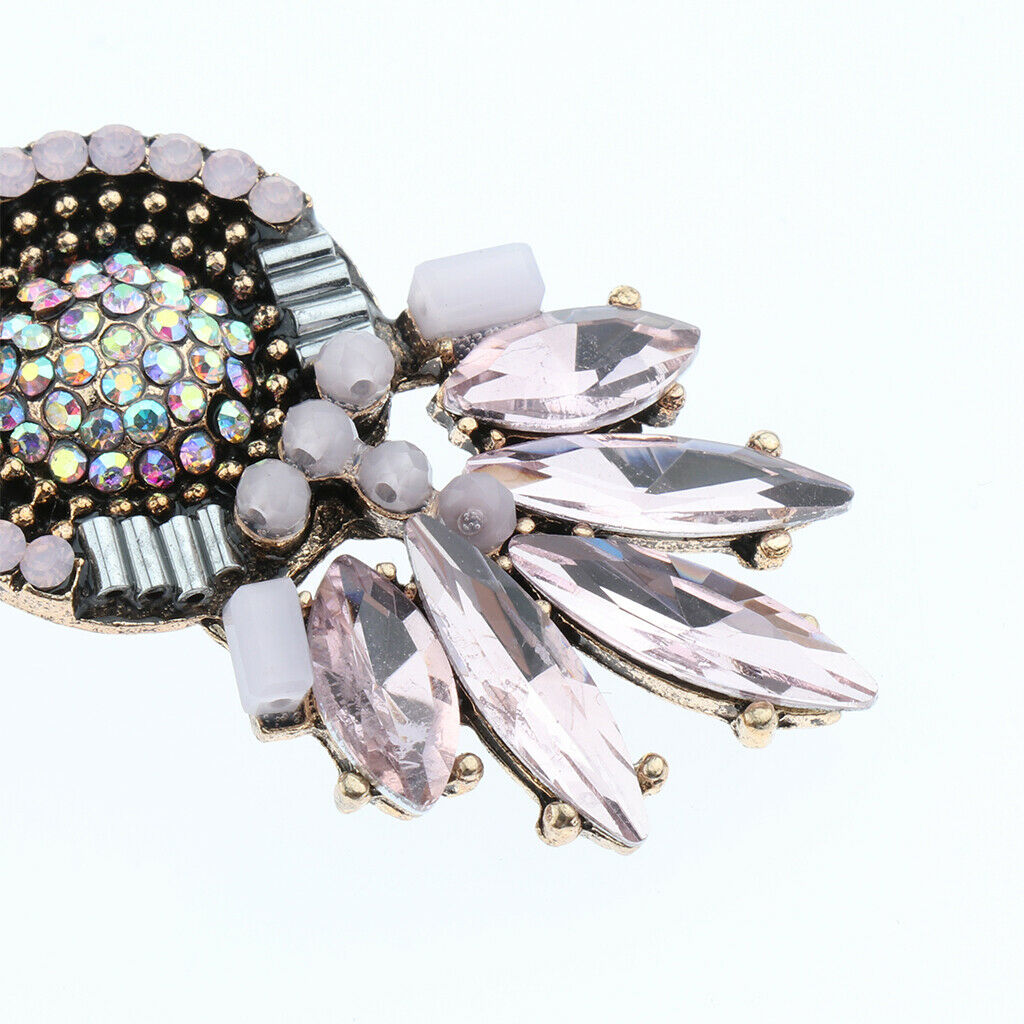 Boho Rhinestone Tassel Earrings Crystal Dangle Earrings Women Jewelry Pink