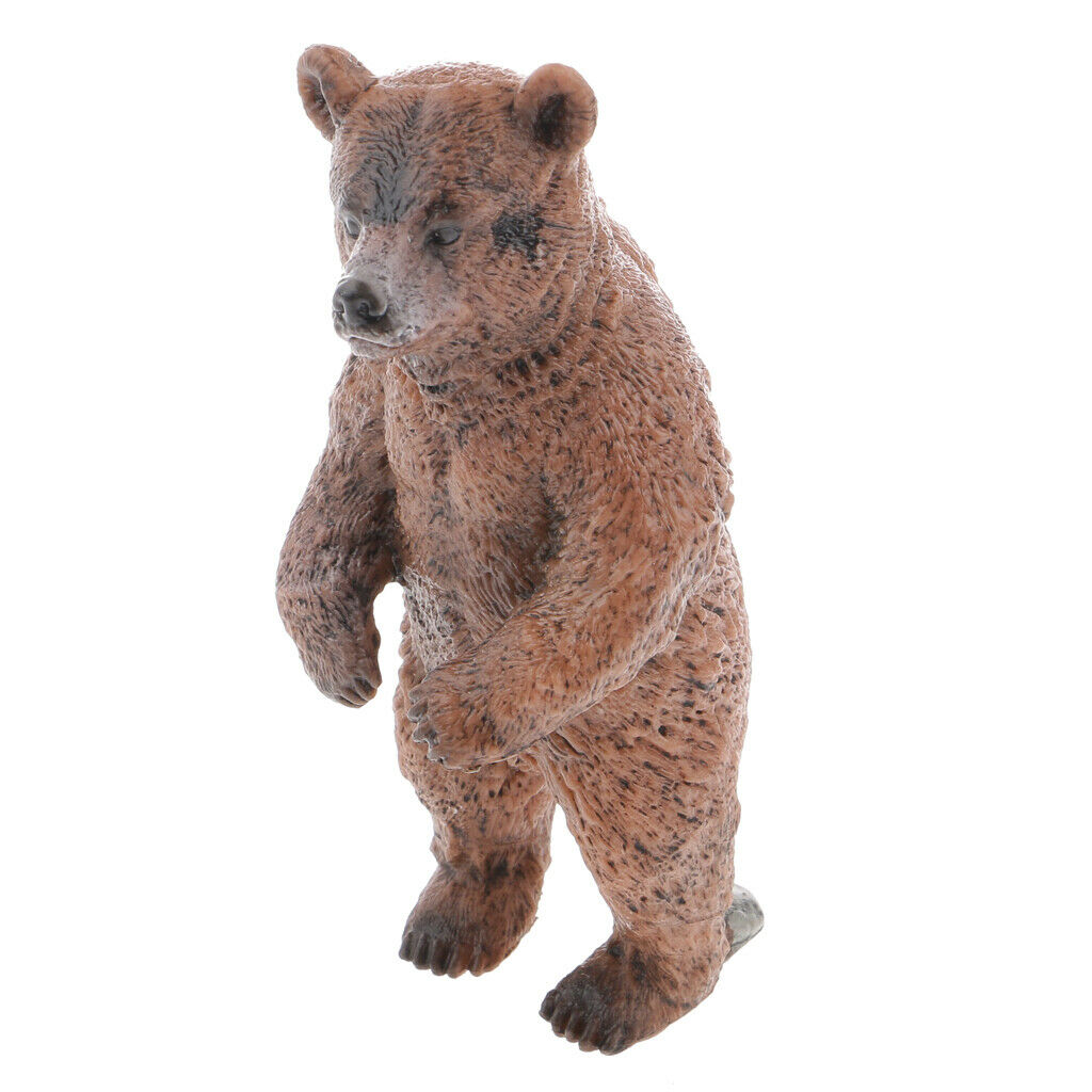 Educational Zoo Animals Jungle Animals for Kids, Hand Painted Brown Bear Figures