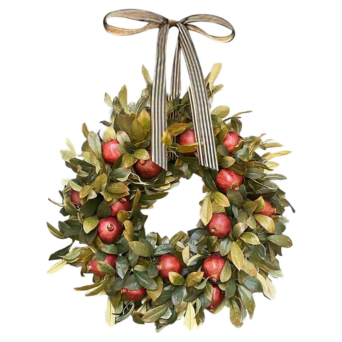 Fall Pomegranate Wreath Green Plants Indoor Outdoor Home Window Wall Decoration
