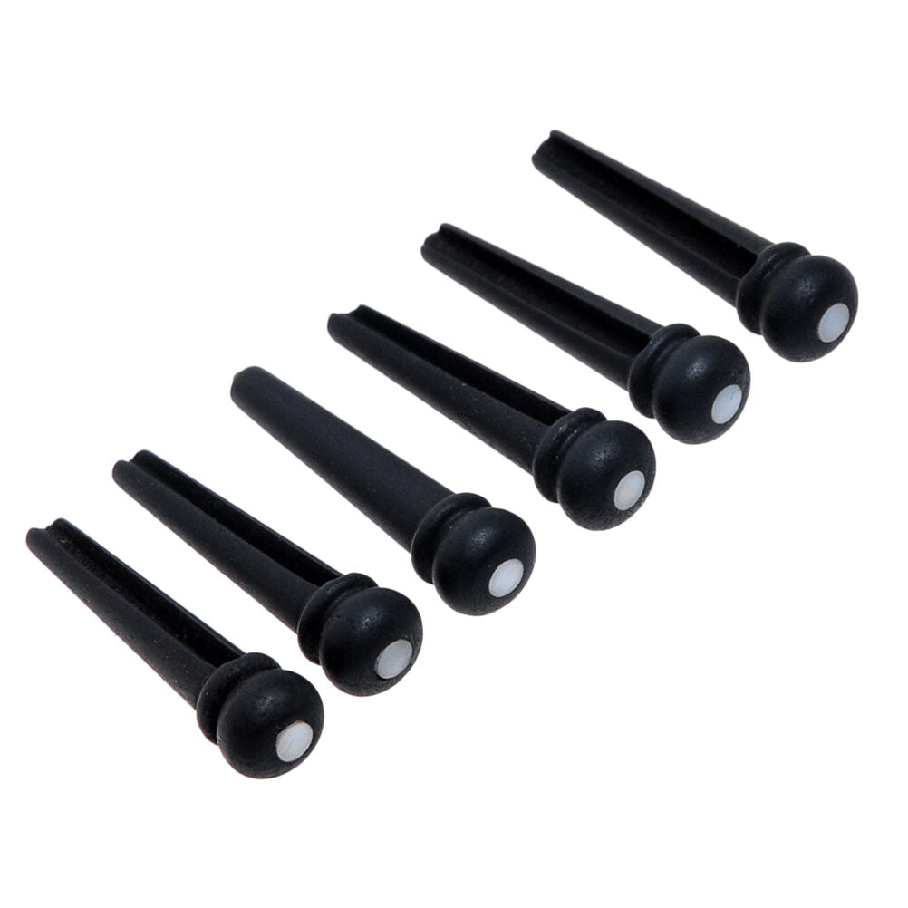 Set 6pcs Black PVC Bridge Pins with Shell Dots for Acoustic Guitar Qualit.l8