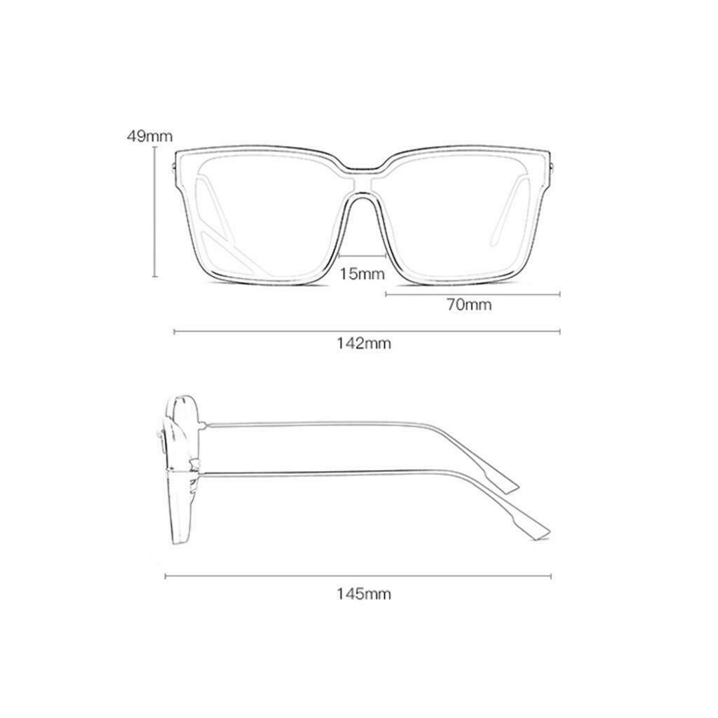 Square Shaped Sunglasses Style Sun Glasses UV400 Club Costume Eyewear Brown