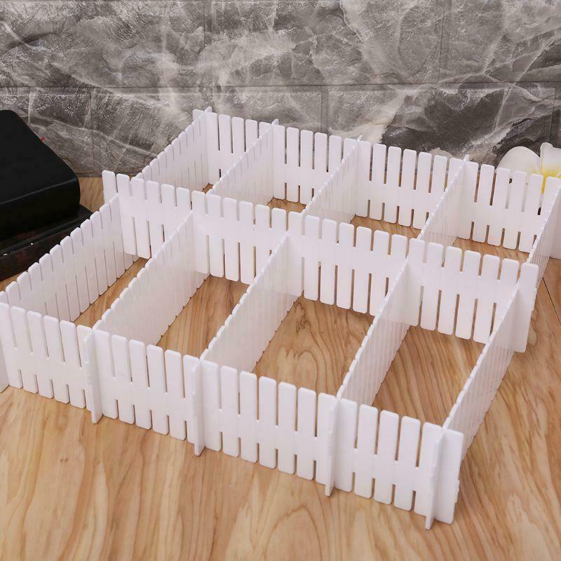 8pcs Adjustable Clapboard Drawer Divider Partition Storage Organiser Wardrobe