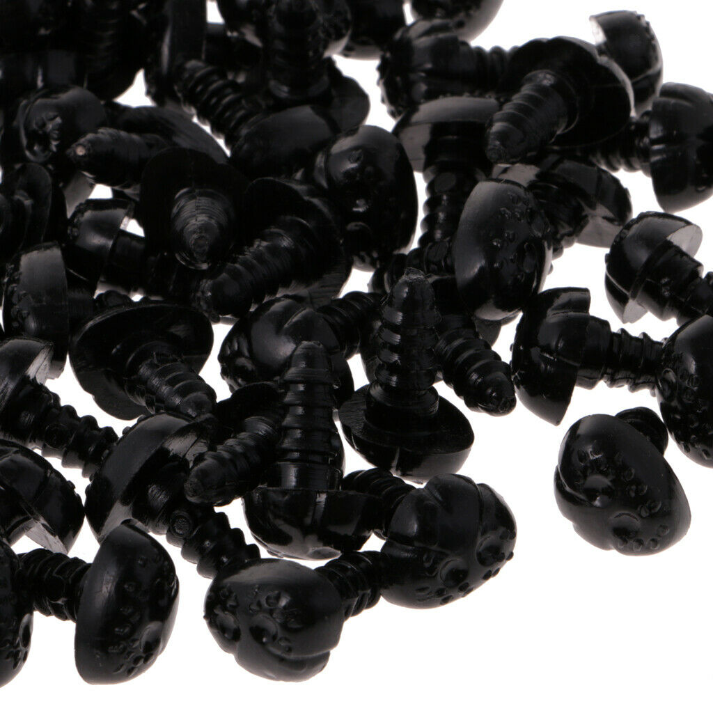 300 Pieces Black Plastic Animal / Dog Safety Noses with BACKS For Teddy Bears