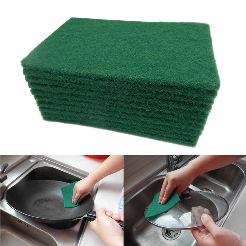 Scouring Pads Heavy Duty Home Kitchen Scour Scrub Cleaning Pad Sponge 10Pcs