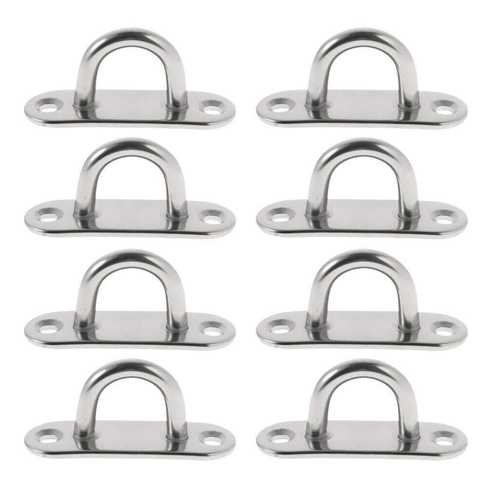 316 6mm Oblong Eye Plates 1/4" Marine  Pad Boat Rigging Hardware Hook