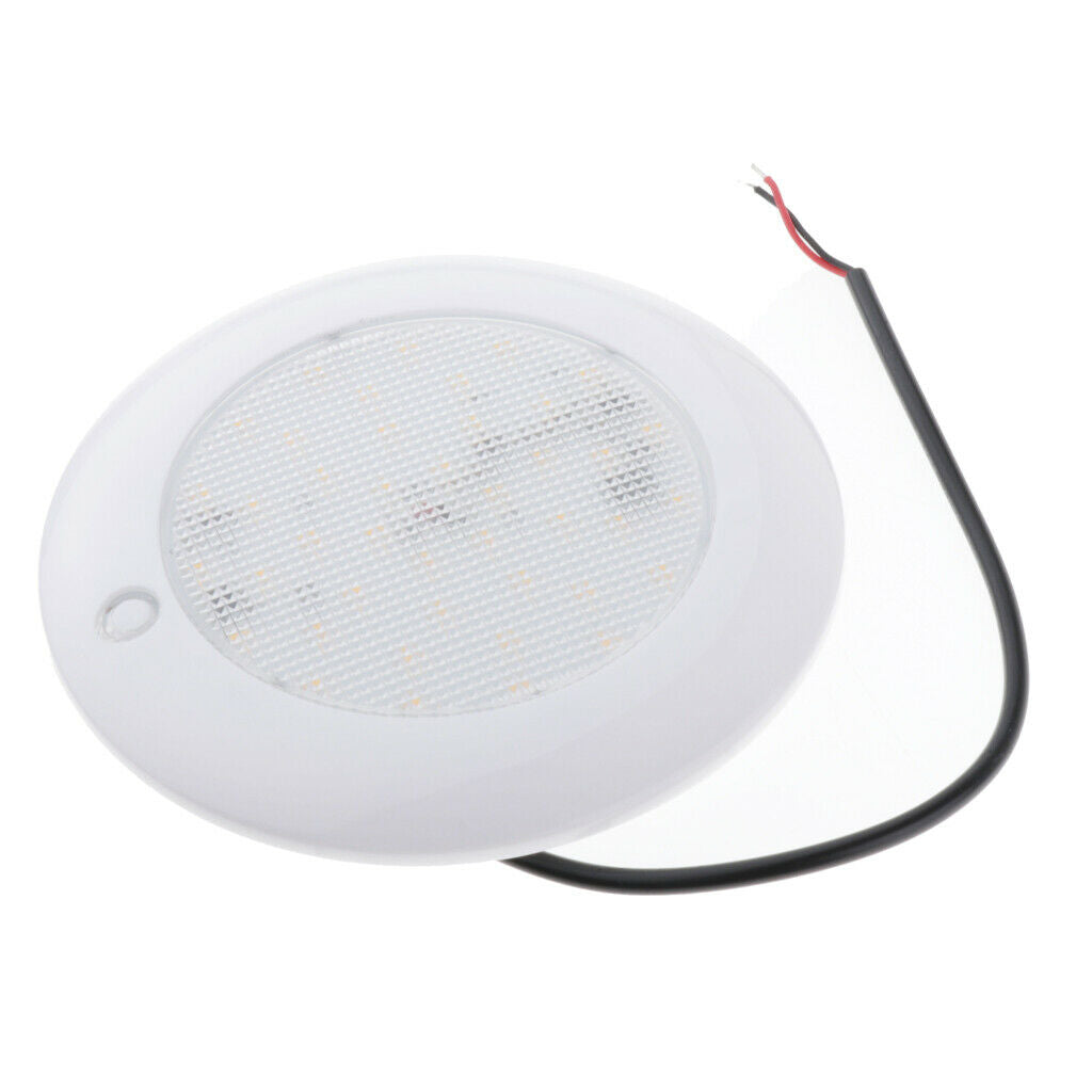 Waterproof RV Ceiling Roof Reading LED Light 10-30V 390LM 2900-3200K 4inch