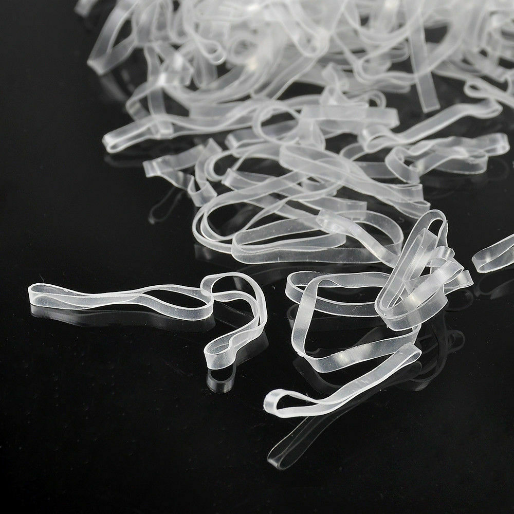 500pcs Rubber Braiding Plaits Hair Elastic Bands Small Clear