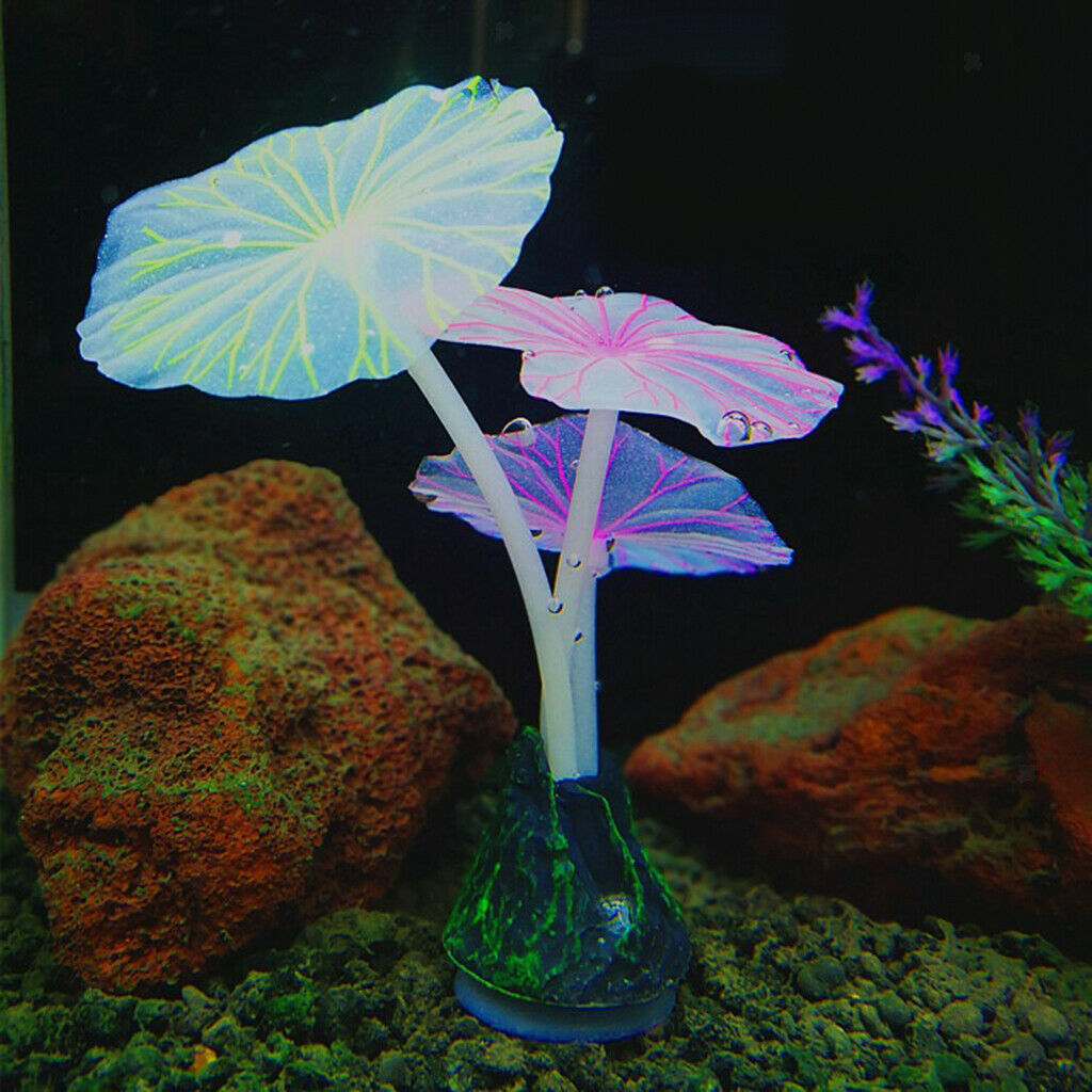 5pcs Aquarium Decor Fish Tank Decoration Ornament Artificial Silicone Plant