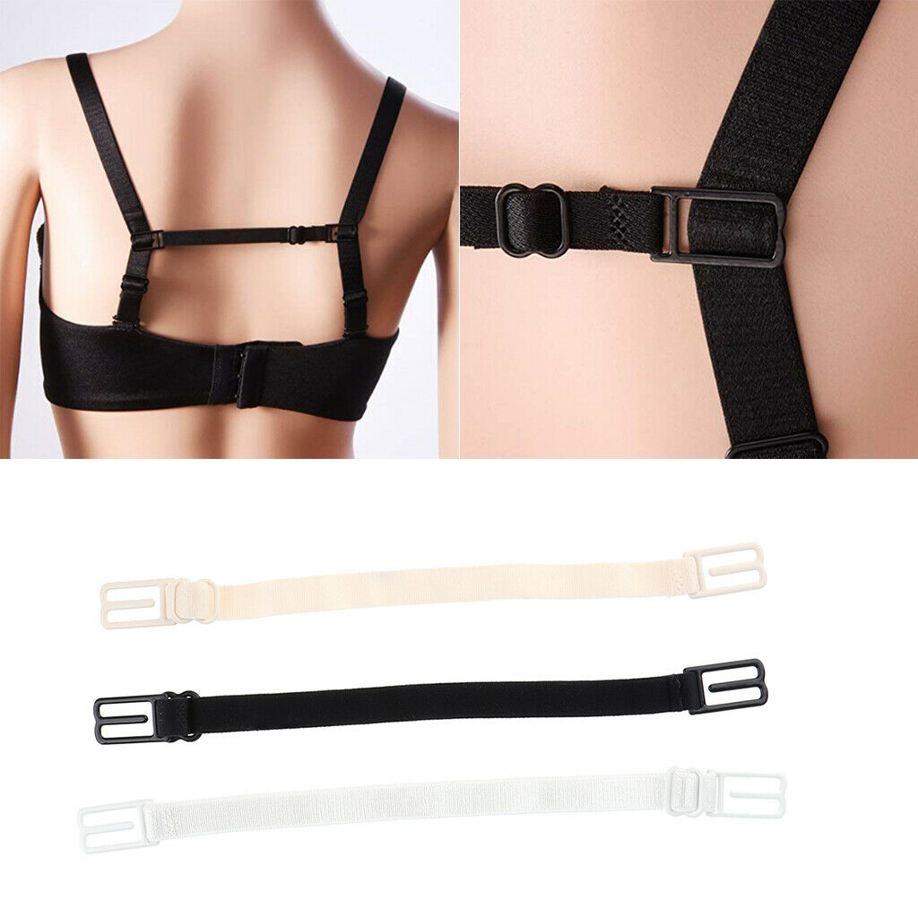 Pack of 3pcs Nonslip Elastic Adjustable Band Bra Strap Holder Racer Back Clip