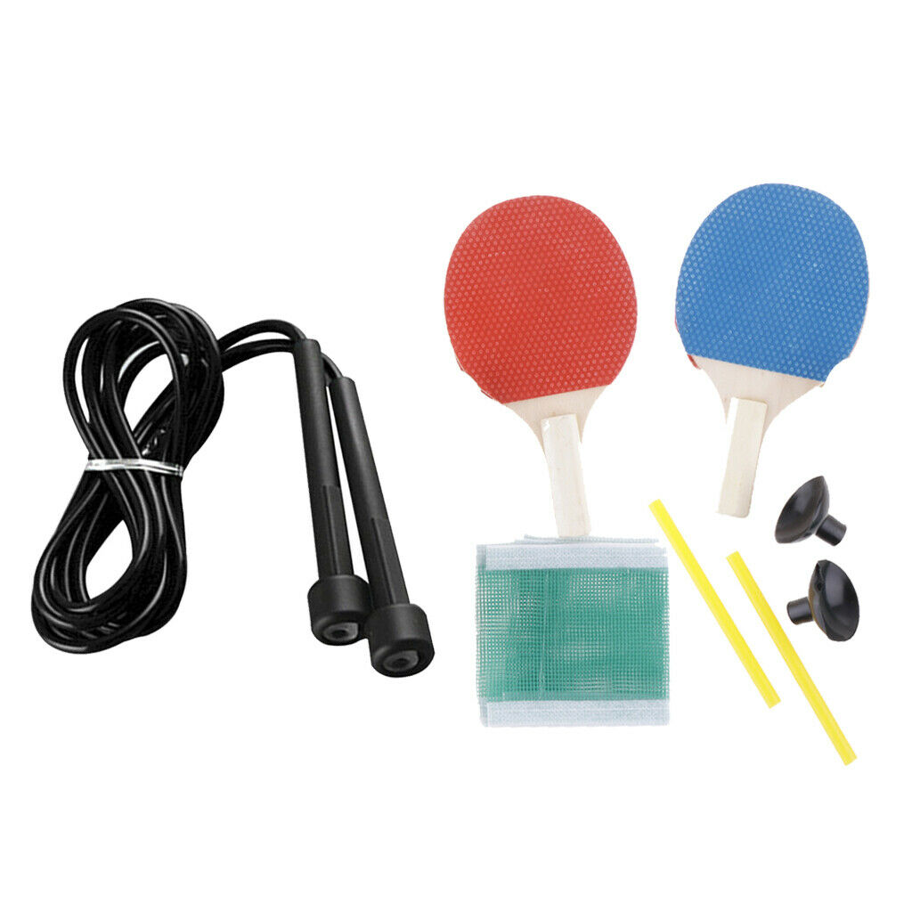 Durable Mini Table Tennis Racket Ball Net Jump Rope Practicing Training