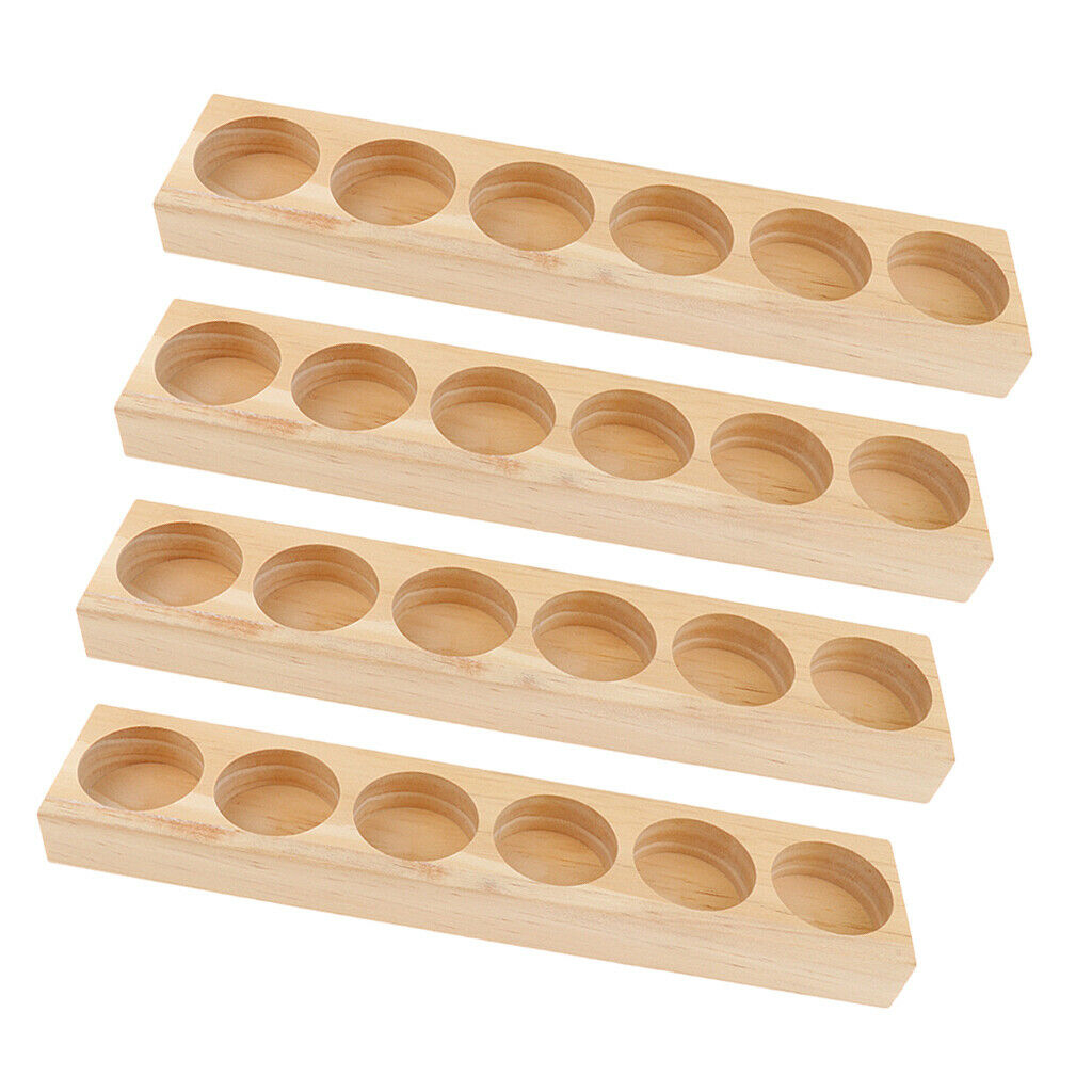 4 Pcs 6 Slots Perfume Essential Oil Display Storage Organizer Rack Stand Holder