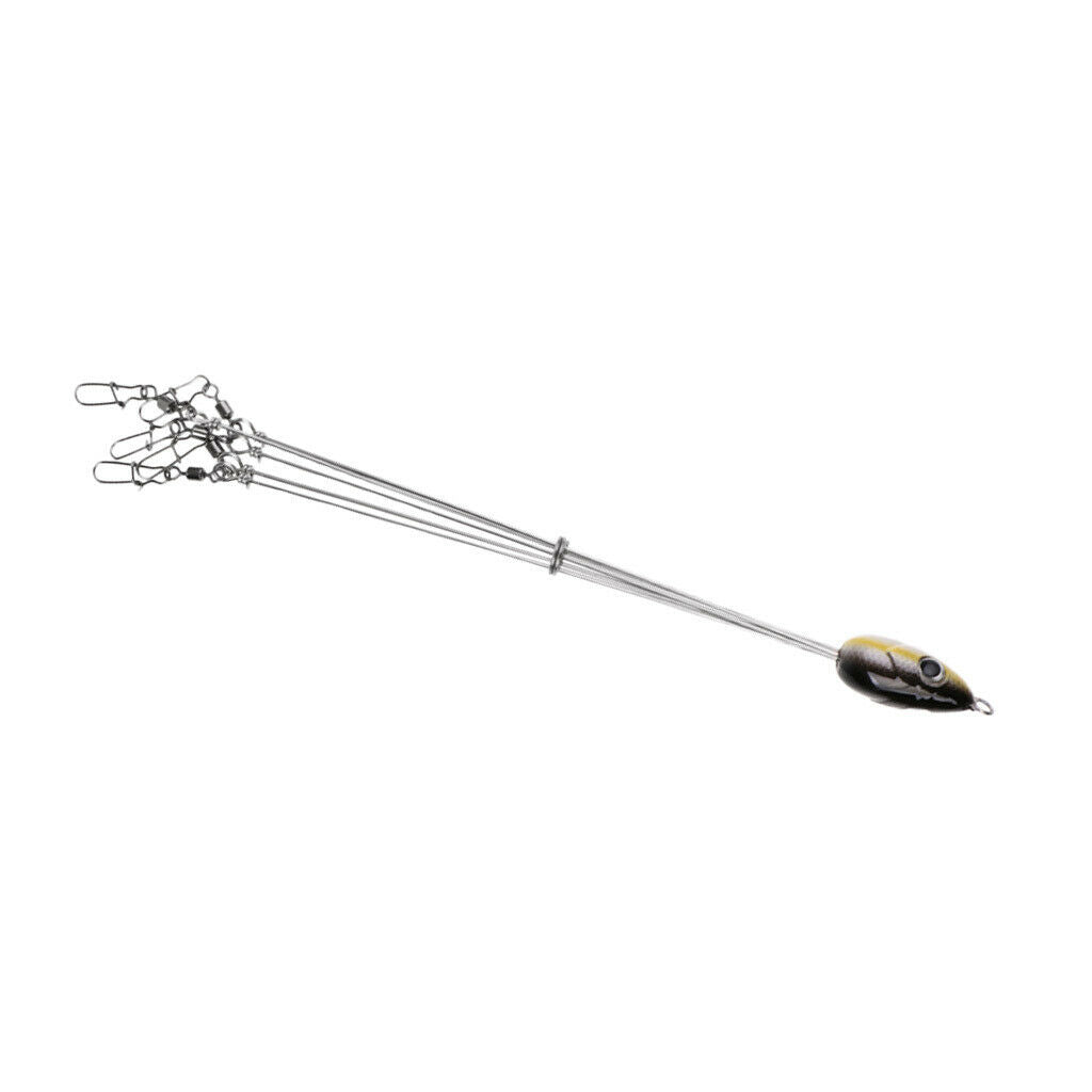 Fish Lures Equipment Fishing Hooks Combination 5 Arms Umbrella Rig Black