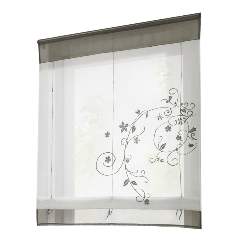 Rod Pocket Window Curtain Sheer Voile Bedroom Kitchen Balcony 60x120cm Grey
