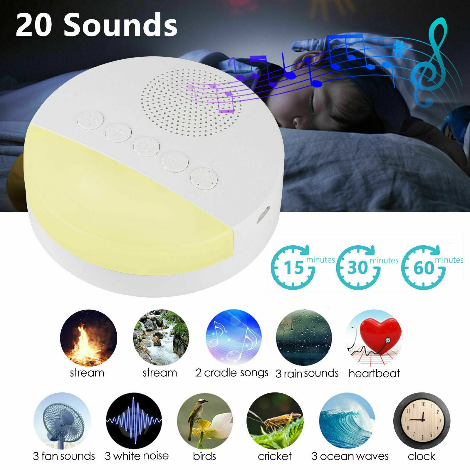 Therapy RelaxWhite Noise Nature Sound Machine Sleep Aid Sounds Sleeping Machine
