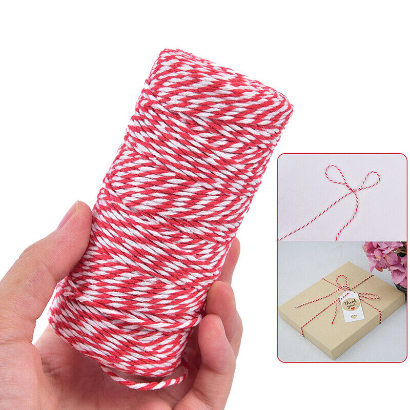 100m/roll Cotton Bakers Twine String Cord Christmas Gift Packing Decor Cr kp XC