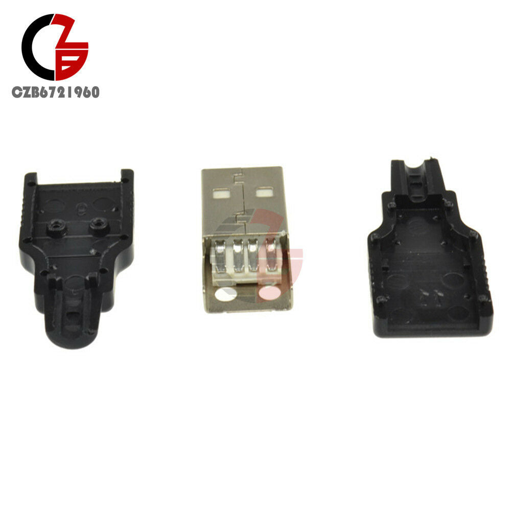 50PCS A Set USB2.0 Type-A 4-pin Male Plug Socket Connector Adapter Plastic Cover