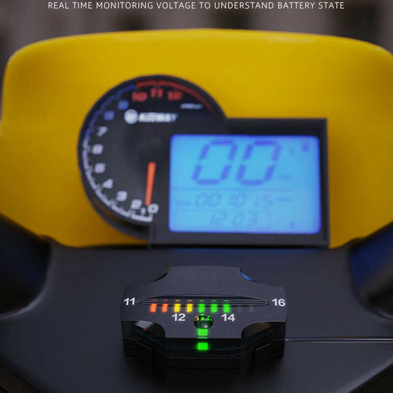 12V Motorcycle Scooter LED Display Voltmeter Voltage Meter Guage Volt Tester 1pc
