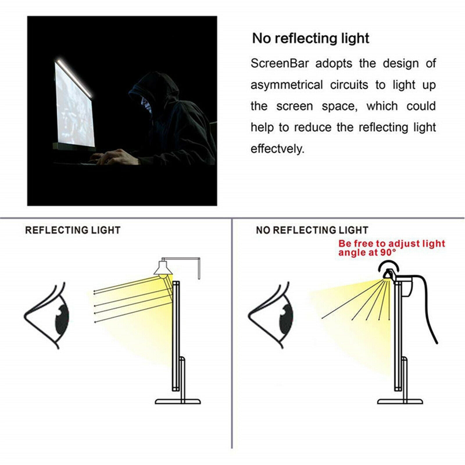 26cm Laptop Monitor Lamp PC Notbook USB LED Dimmable Screen Light