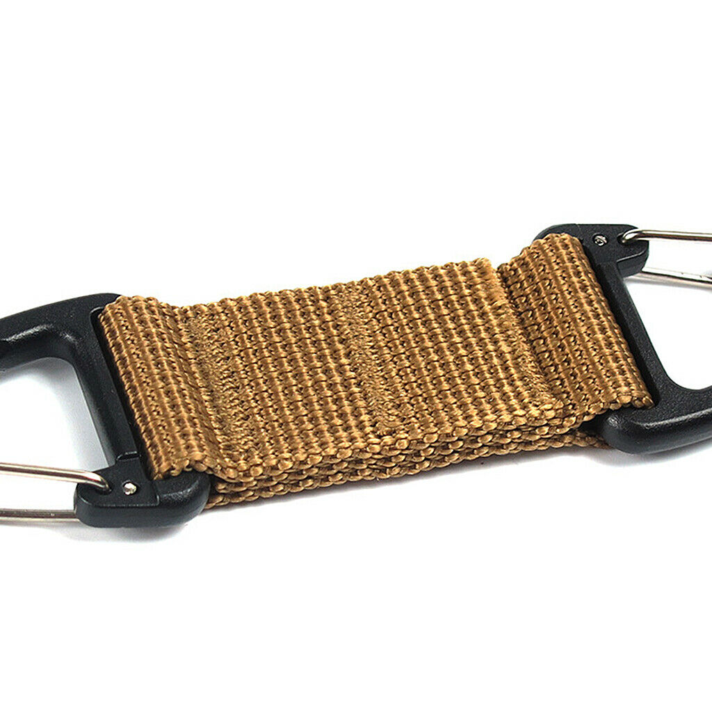 2pcs Nylon Webbing Buckle Camping Carabiner Clip Dual Ended Triangular Hook