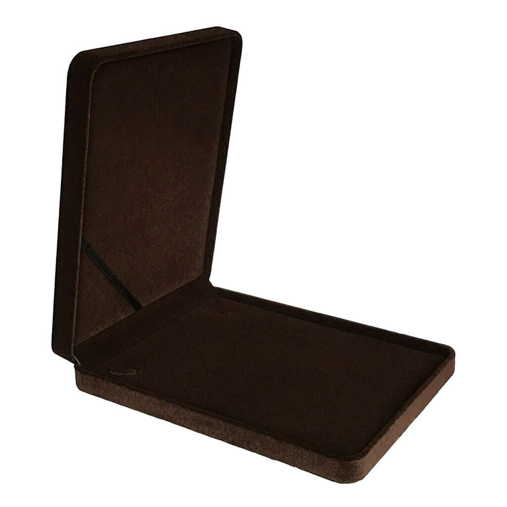 Velvet Jewelry Necklace Box Case with Lid Travel Jewelry Storage Case Coffee