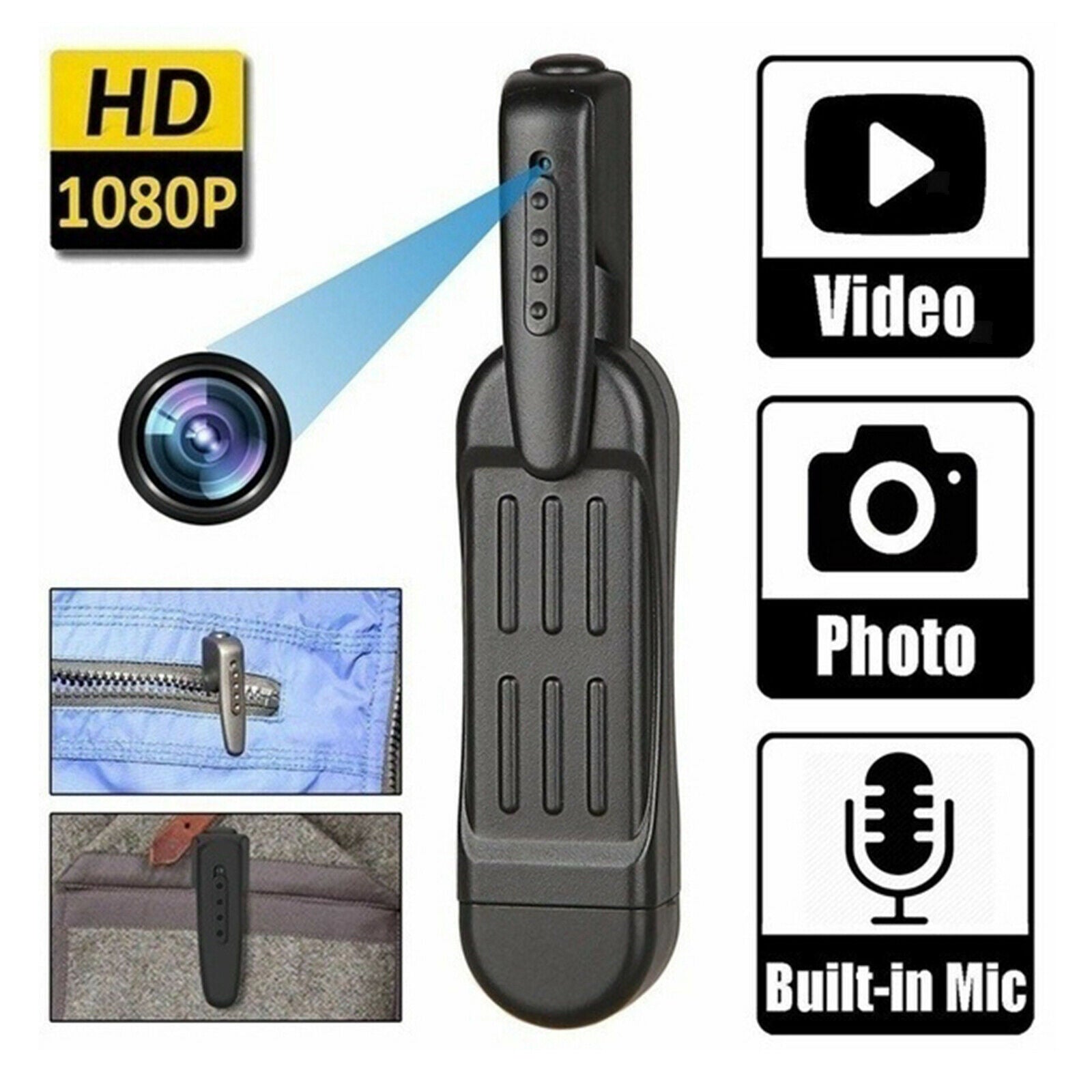 Wearable 1080P Mini Body Camera Pocket Video Spy Portable Motion Camcorder