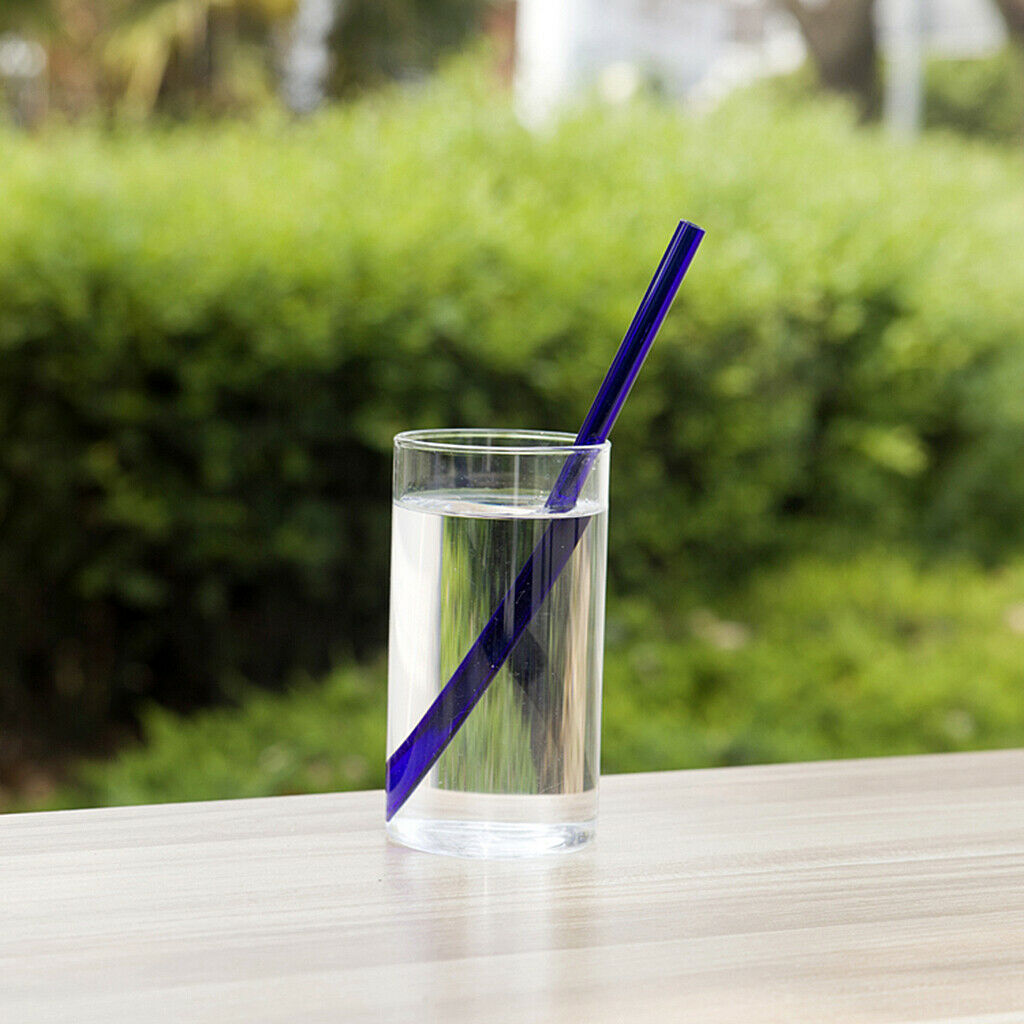 4x Straight Straw Milk Tea Drinking Juice Cold Drink Pipe Party Table Blue